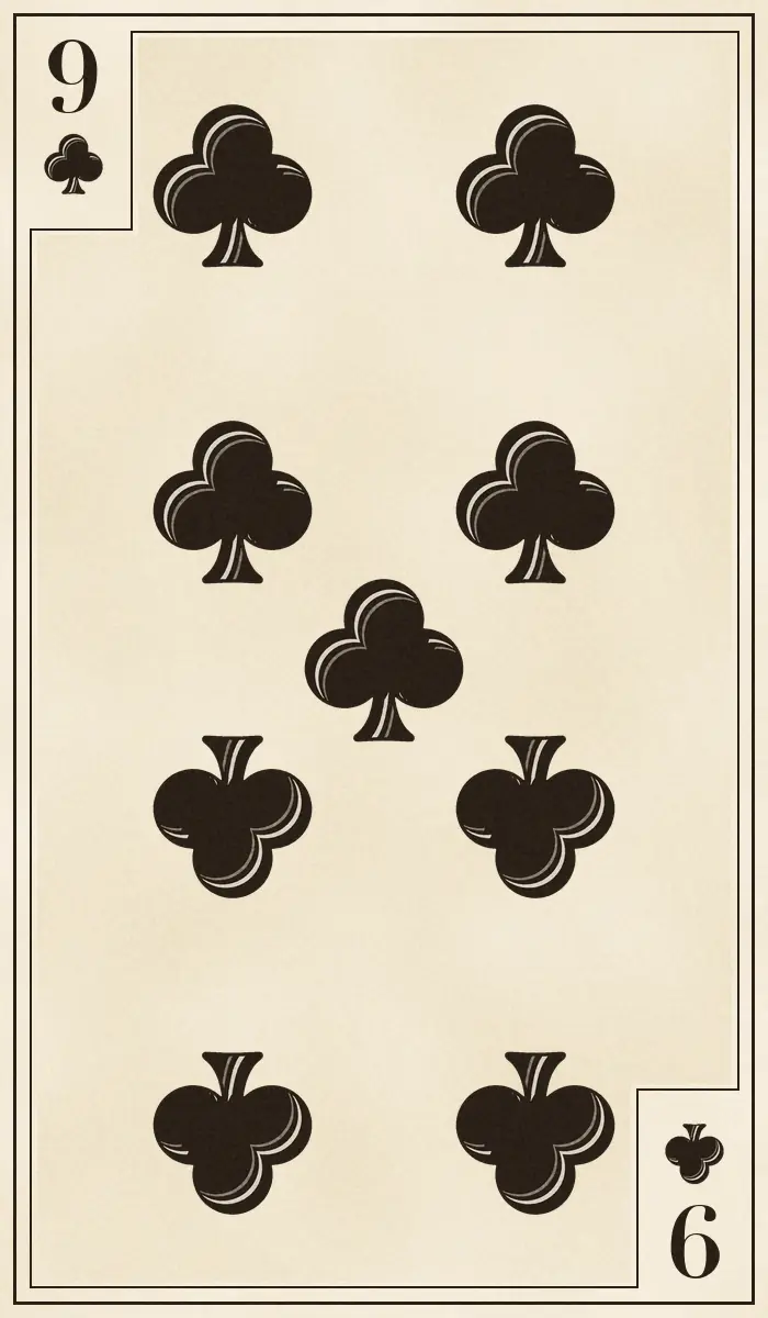 Nine of Clubs playing card