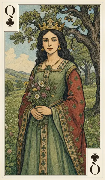 Queen of Clubs playing card