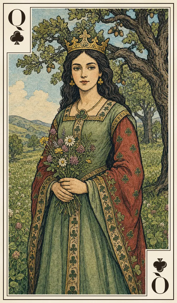 Queen of Clubs playing card