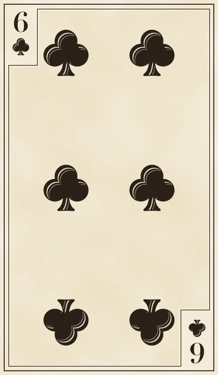 Six of Clubs playing card