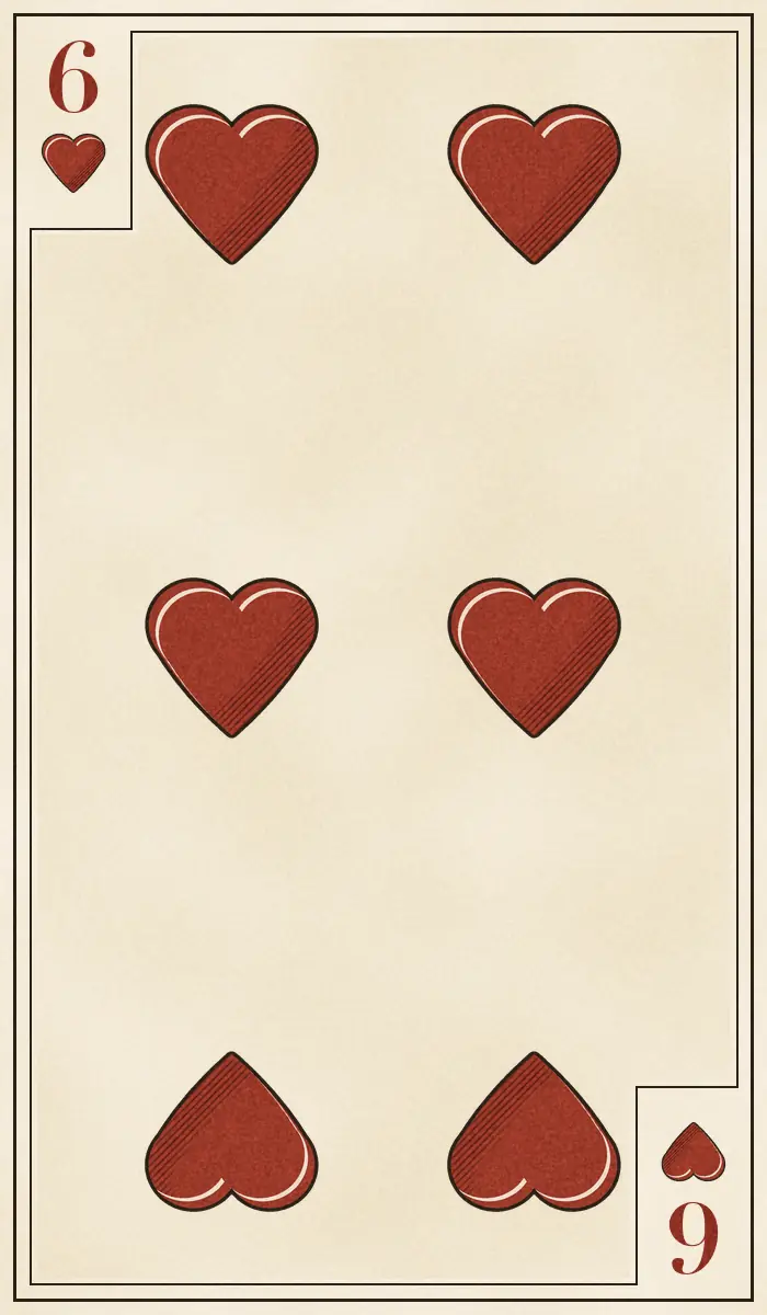 Six of Hearts playing card