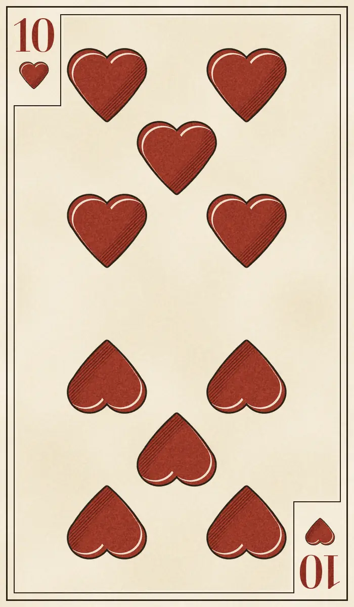 Ten of Hearts playing card