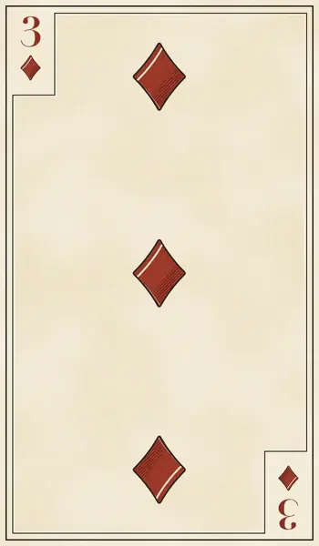 Three of Diamonds playing card