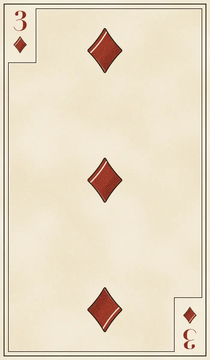 Three of Diamonds playing card