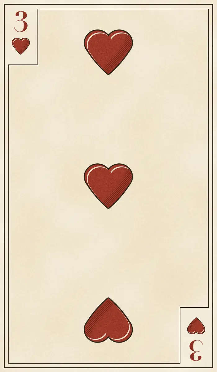 Three of Hearts playing card