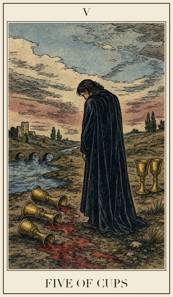 Five of Cups tarot card