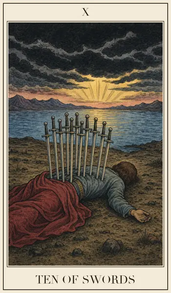 Ten of Swords tarot card