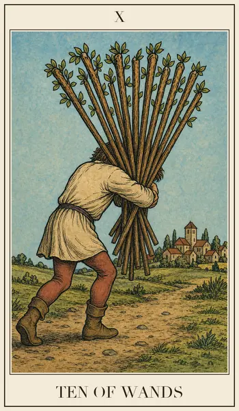 Ten of Wands tarot card