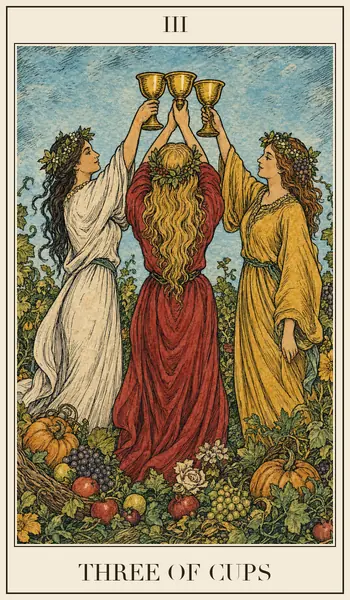 Three of Cups tarot card